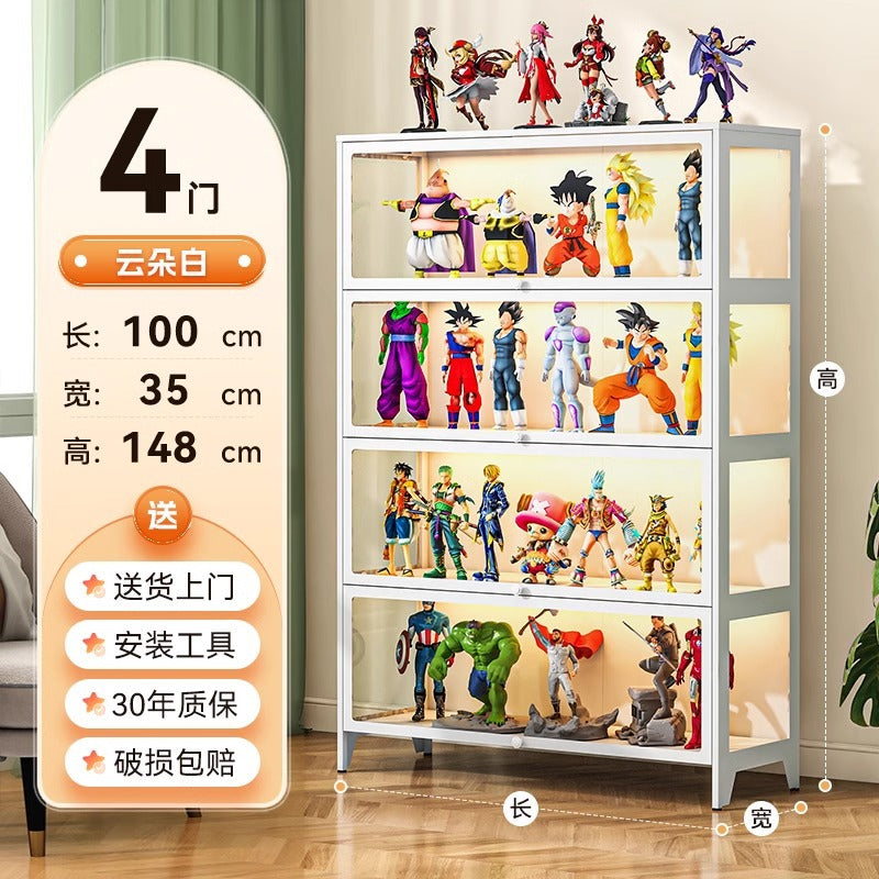 Figure display cabinet glass display cabinet model display rack steel storage cabinet for home dustproof collection storage cabinet