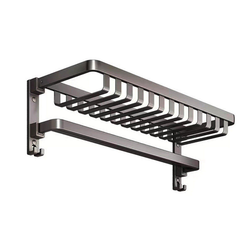 Gun gray towel rack bathroom storage rack punch-free bathroom shelf all-in-one pendant toilet space aluminum bath towel rack