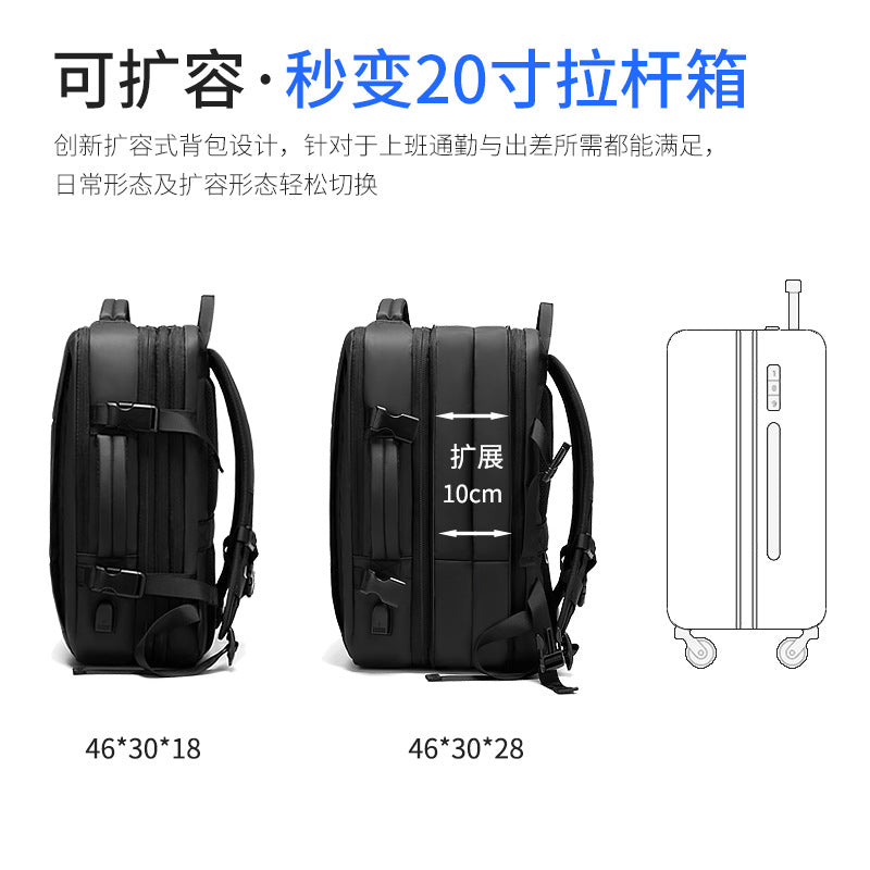Off-route business large-capacity backpack men's travel bag expandable computer backpack can be customized logo Oxford cloth bag