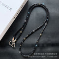 Square crystal backable cross-body mobile phone lanyard classy women's fashion mobile phone cross-body chain anti-lost popular chain