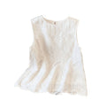 Women's new summer casual fashion vacation minimalist versatile embroidered round neck sleeveless top