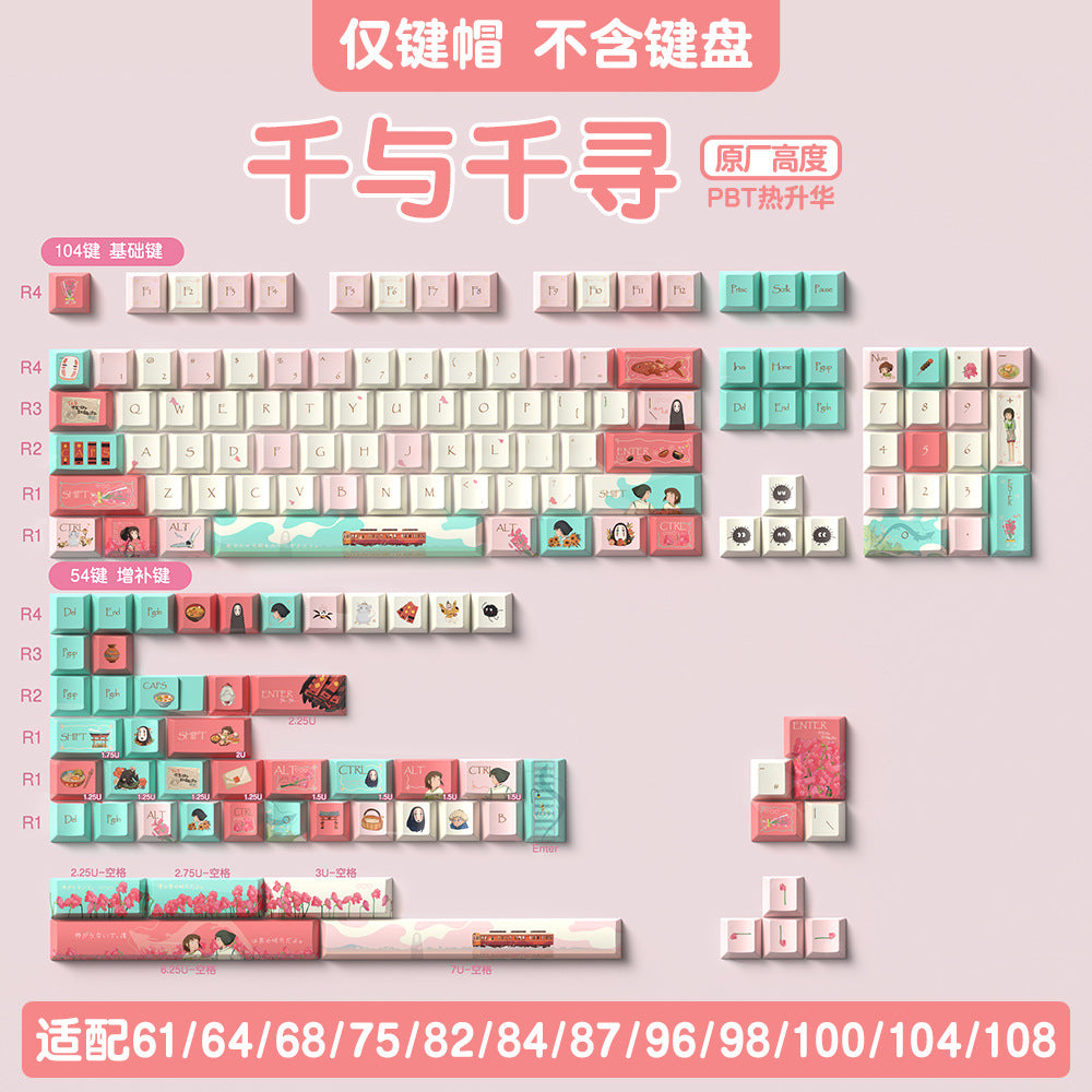 Spirited Away original keycap, original highly personalized customized pbt sublimation mechanical keyboard cap