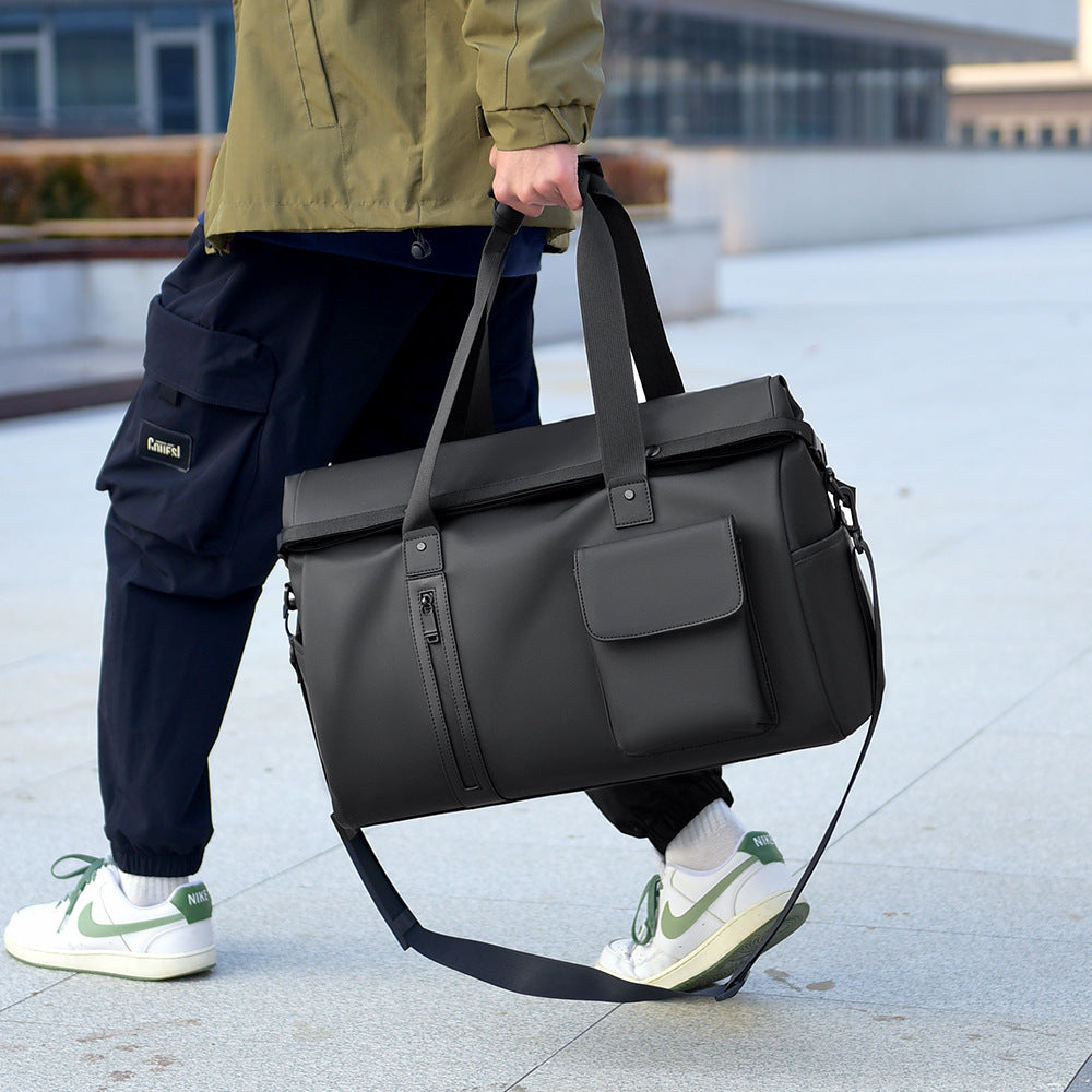 New simple travel bag trendy casual large-capacity duffel bag dry and wet separation men and women crossbody sports fitness bag
