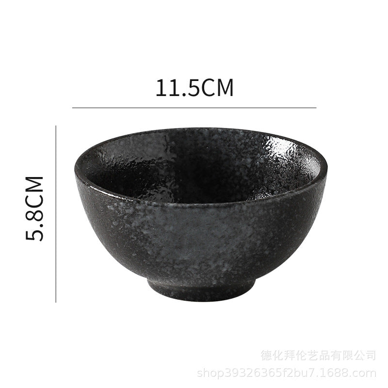 Japanese ceramic tableware restaurant stoneware porridge rice bowl commercial 4.5inch korean bibimbap small bowl for home soup bowl