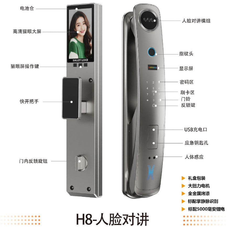 Tuya graffiti lock factory wholesale fingerprint lock face recognition smart door lock digital lock password lock security door