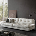 Italian minimalist living room genuine leather sofa designer straight row small apartment cream style lazy cloud sofa