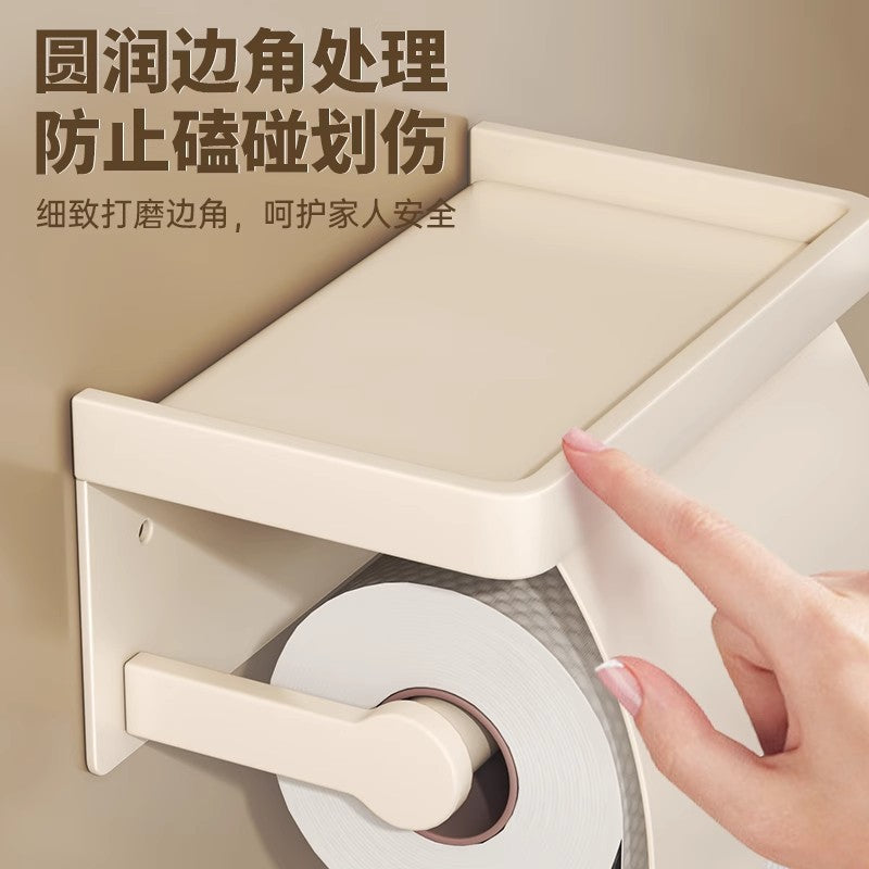 Cream wind toilet tissue box wall-mounted toilet tissue holder bathroom non-punching waterproof toilet paper box roll holder