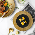 Gold-trimmed ceramic dinnerware: western steak plates, sushi rectangular dishes, hotel gold-edged buffet plates - wholesale