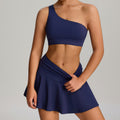 Fashionnew arrival tennis skirt suit women's badminton running yoga short skirt suitfashion tape fitness sports skirt pants