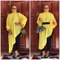 African women's clothing  fashion solid color plus size mother's dress irregular chiffon cross-border dress