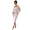 chanel-inspired dress for women, new autumn collection, high-end knitted patchwork, slimming and figure-flattering dress