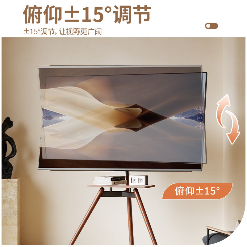 Movable TV cabinet bracket Floor-to-ceiling storage Solid wood antique living room Bedroom monitor TV hanger