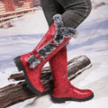 exportwinter suede knight boots fur snow boots women's plus sizethick soleknee high boots thick heel heattech cotton shoes