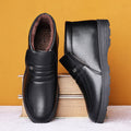 Men's winter warm cotton shoes - fleece lined, non-slip, casual high-top cotton shoes for men, elderly cotton shoes, men's leather cotton shoes for seniors