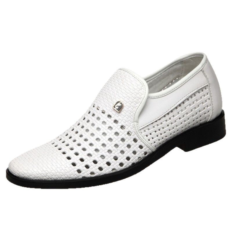 Genuine soft leather men's leather shoes summer leather sandals men's hollow-out clogs casual leather sandals breathable men's shoes
