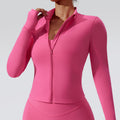 European and american autumn/winter new yoga jacket for women, zip-up cardigan, stretch long sleeve activewear, custom pattern making available