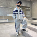 Boys' spring/autumn outfit  new collection: trendy two-piece hoodie set for older kids - street style long sleeve tracksuit