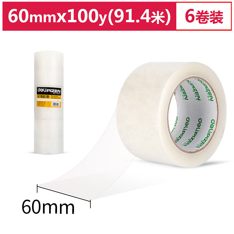 Deli Pinzheng series sealing tape 30901 scotch tape wholesale large sealing 6 cm wide tape 4.5