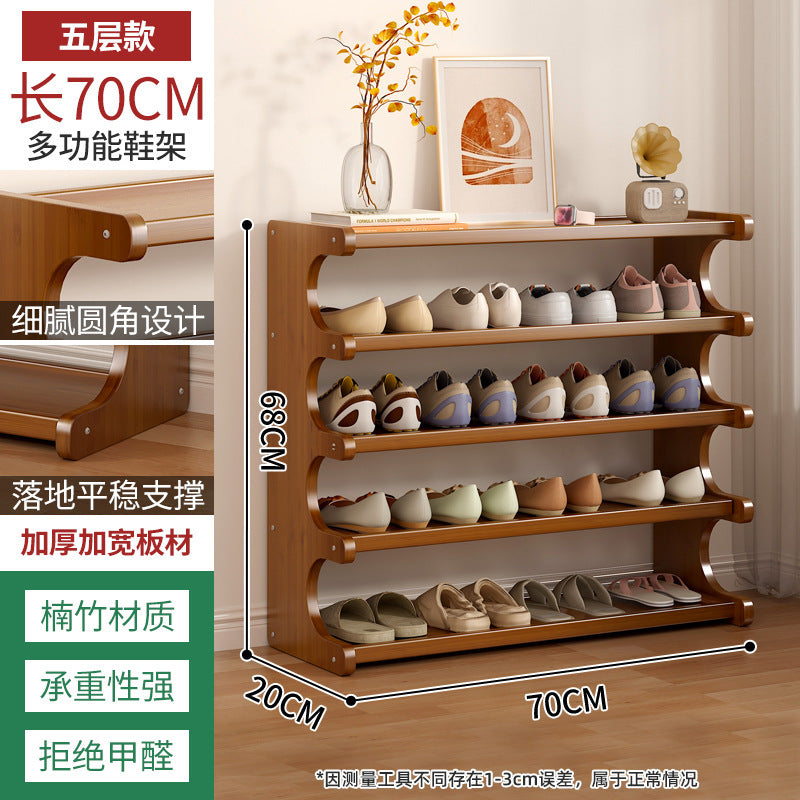 Simple shoe rack household wooden door multi-storey dormitory home storage shelf rental room Nanzhu shoe cabinet