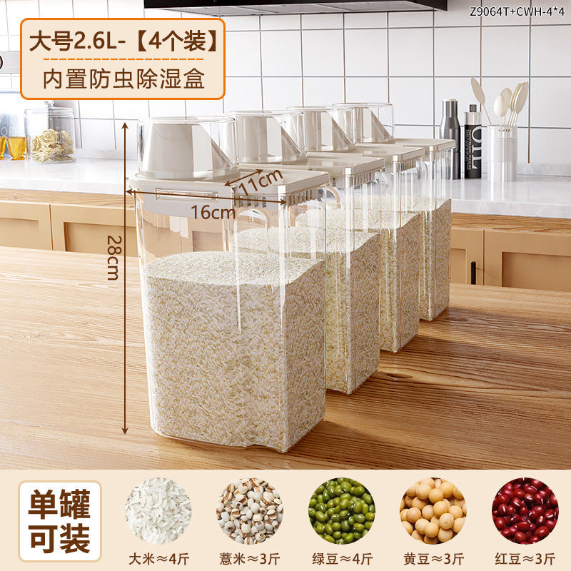 Grain storage box food grade for home kitchen noodles flour beans rice bucket food grade sealed storage
