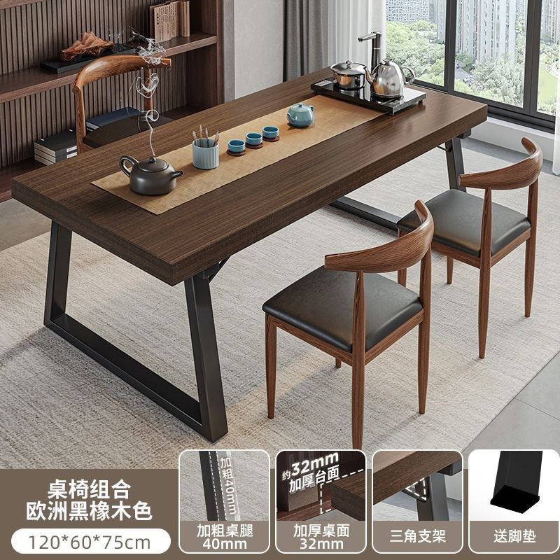New chinoiserie tea table all-in-one complete set with chair casual coffee table for home living room tea table iron leg board table tea table