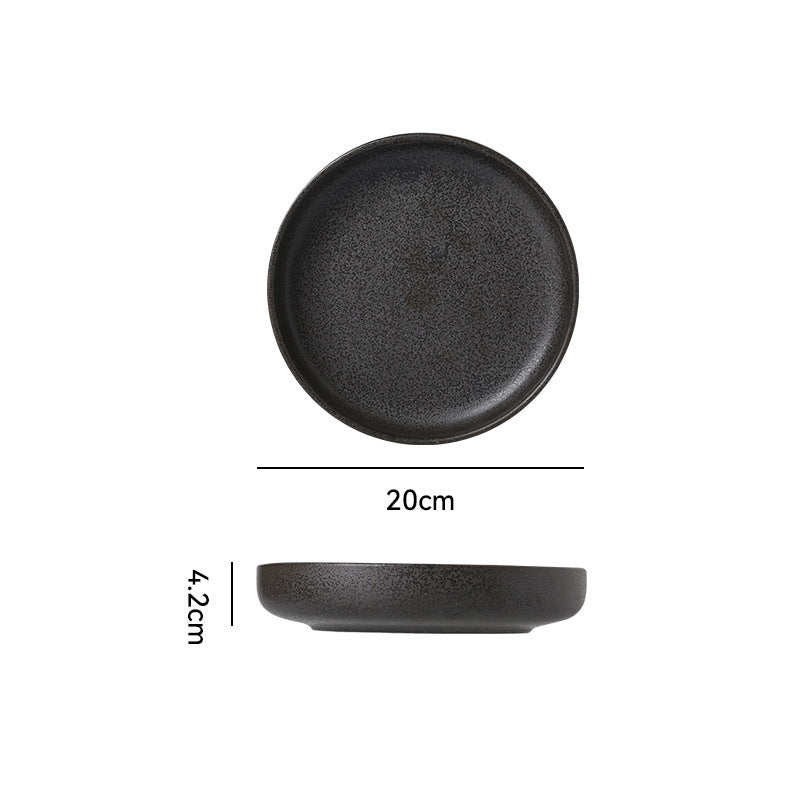 Japanese retro creative restaurant hotel rimmed ceramic western dinner plate deep plate steak plate classic stylish serving plate