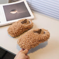 Vancahao girls' winter fleece-lined lambswool outdoor cotton shoes  korean style children's warm half-slipper fuzzy shoes