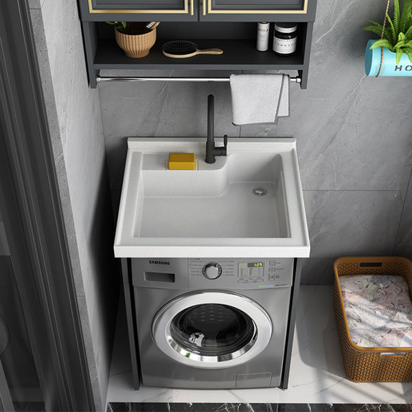 Space aluminum laundry cabinet balcony laundry pool bathroom cabinet combination small apartment washing machine cabinet drum significant other washbasin