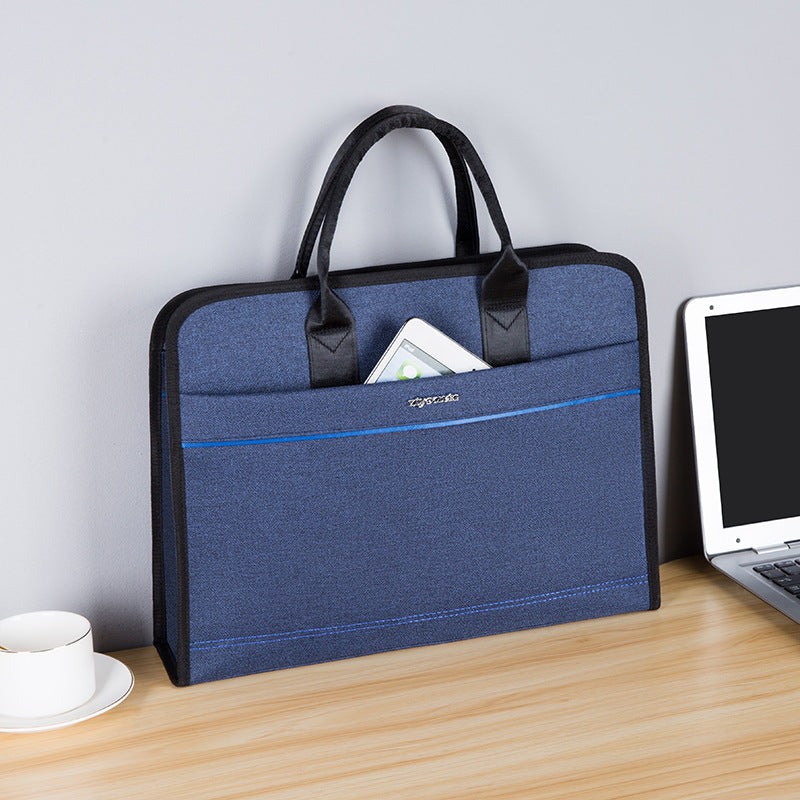 Self-Youxin Men's Briefcase Business Tote Bag Document Bag with Water Cup Thickened Conference Bag Briefcase 840