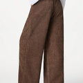 fashion cross-border american corduroy loose pants high waist drawstring loosemoppants