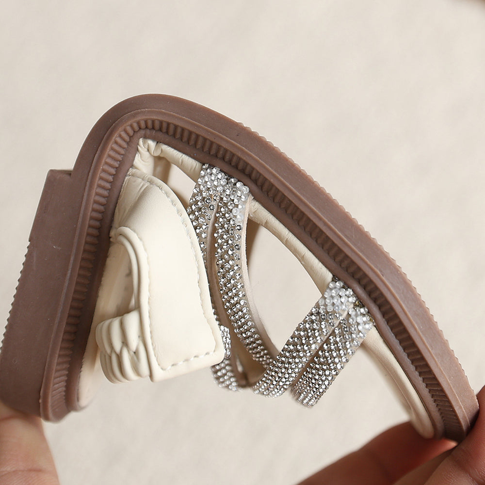 Girls' sandals: stylish rhinestone princess shoes for baby girls, new summer  collection, soft-soled beach sandals for kids