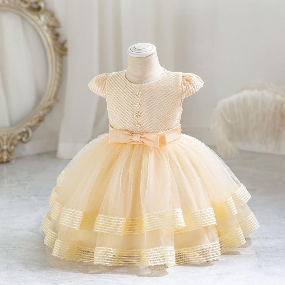 Wholesale children's formal dresses - airplane sleeve wedding gown princess dress for baby girls, first birthday dress, baby dress