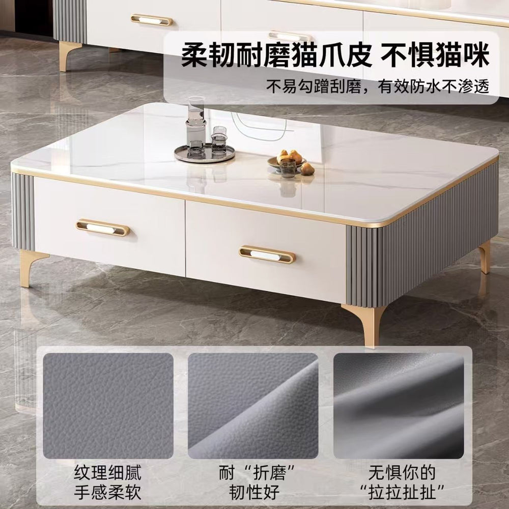 Solid wood coffee table living room home light luxury modern minimalist new style tea table small apartment coffee table tv cabinet combination