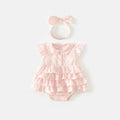 Infant summersweetoutwear hairy baby girl small fresh flying sleeves lace covered skirt elegantoutwear hairy