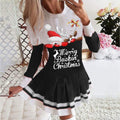 2025 european and american cross-border women's autumn/winter new collection: round neck long sleeve pleated casual party dress