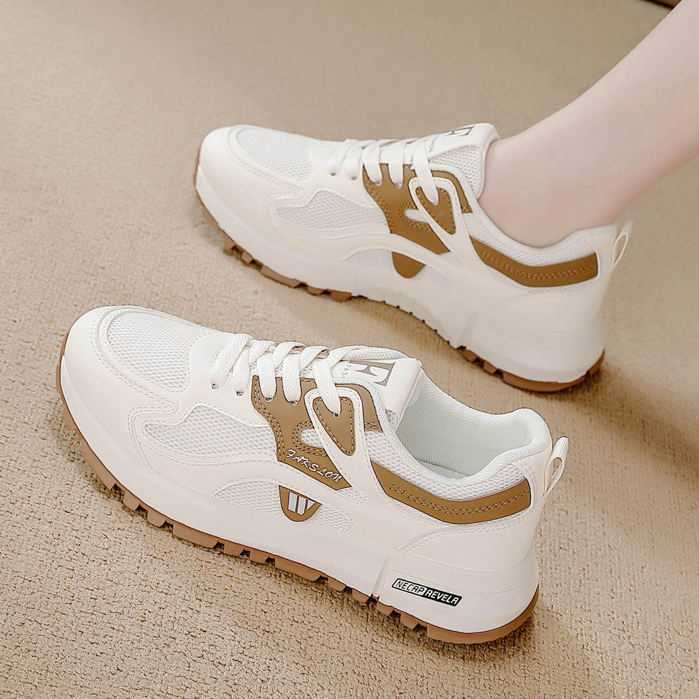 Argan shoes mesh 2025 spring new korean style chunky sneakers women's student platform athletic shoes women's casual shoes