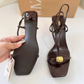 Za autumn new arrivals 2024: stiletto heel sandals with metal buckle detail, ankle strap, and back tie closure