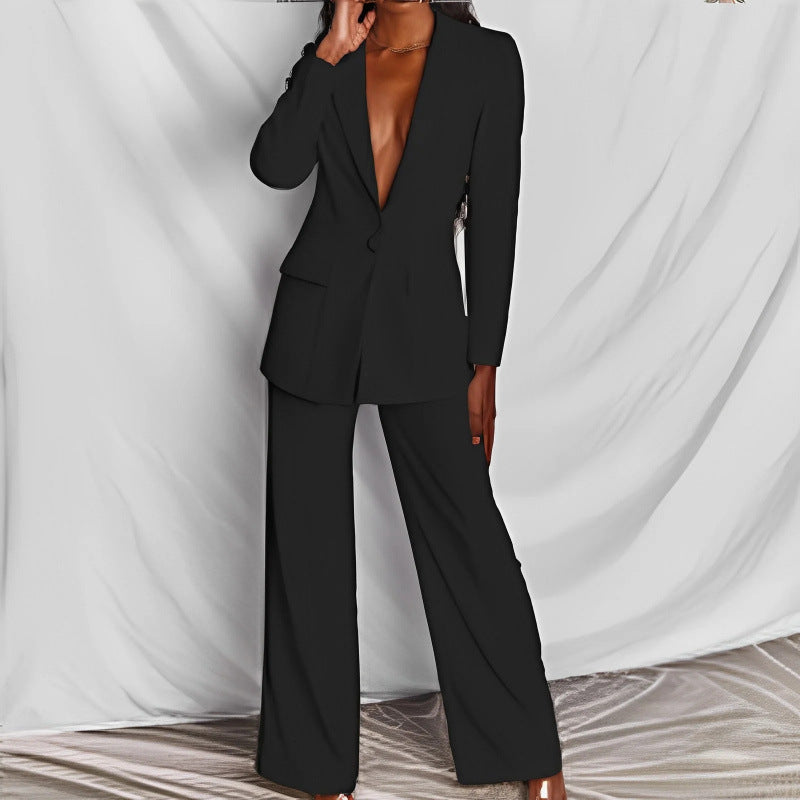 Shipped to europe and the us:  autumn new arrival casual fashion suit set - elegant two-piece blazer