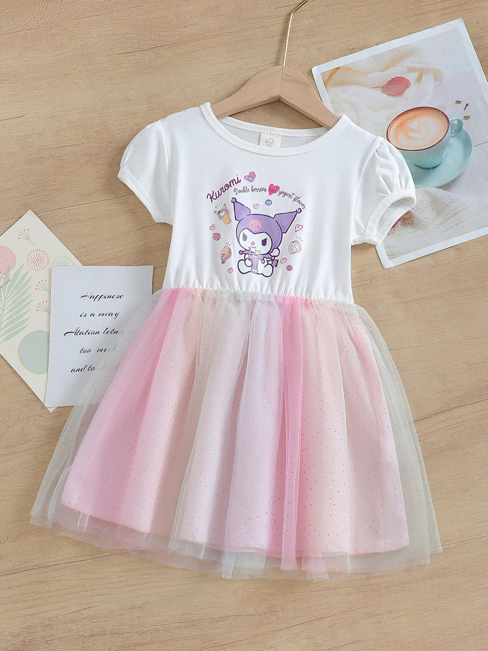 Girls' fashionable skirt chic dress summer outfit kids kuromi princess dress baby girl my melody clothes thin