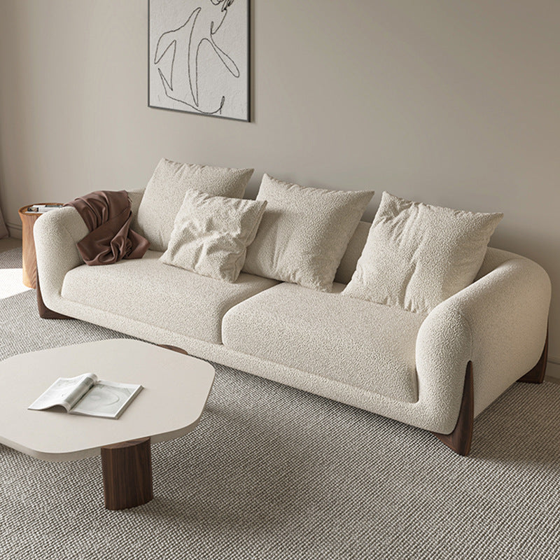 Japanese designer internet celebrity cream wabi-sabi style fabric sofa small apartment living room cashmere casual sofa wholesale