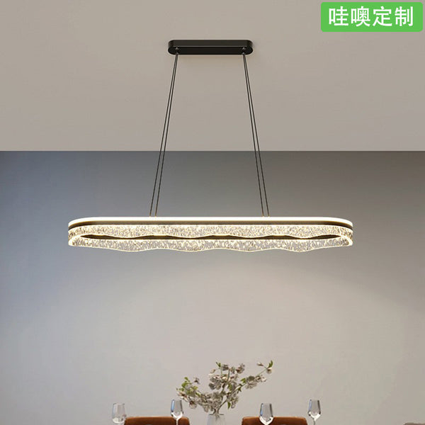 [Wow] Italian minimalist light luxury chandelier modern minimalist restaurant highlight eye protection hall rectangular full spectrum light
