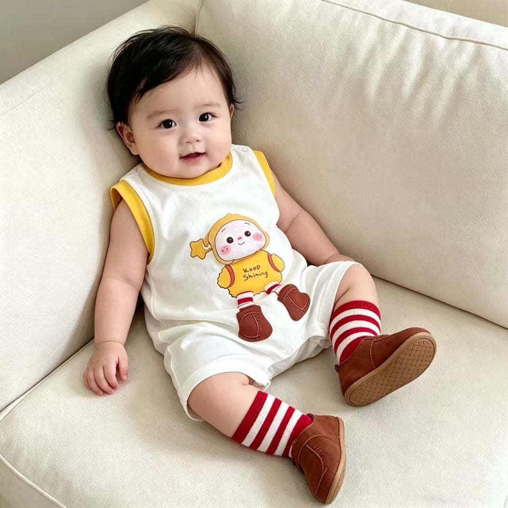 Summer new arrival: sleeveless romper for baby boys and girls - short-sleeve bodysuit, newborn infant crawling suit, cartoon outwear onesie