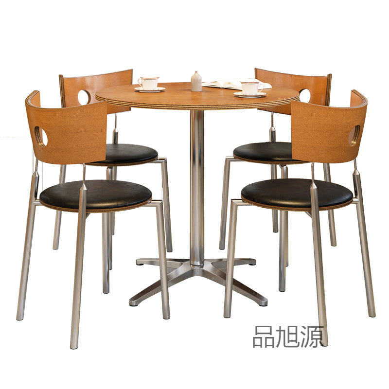 Cafe dining table and chair combination dessert milk tea shop Internet celebrity antique simple solid wood ocean board commercial small square table