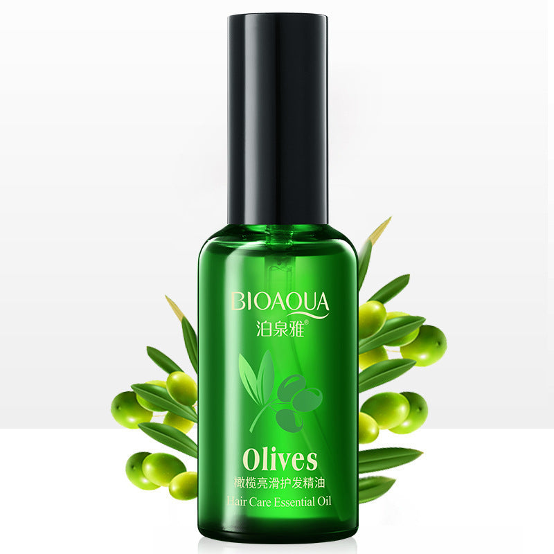 Boquan Ya Olive Shiny and Smooth Hair Care Essential Oil Dyeing, Ironing, Straightening Conditioner Hair Tail Oil Dry Frizzy Forked Wholesale