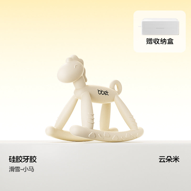 Teether baby teething stick food grade silicone soothing anti-eating hand toy handy gadget baby bite gum uv dustproof