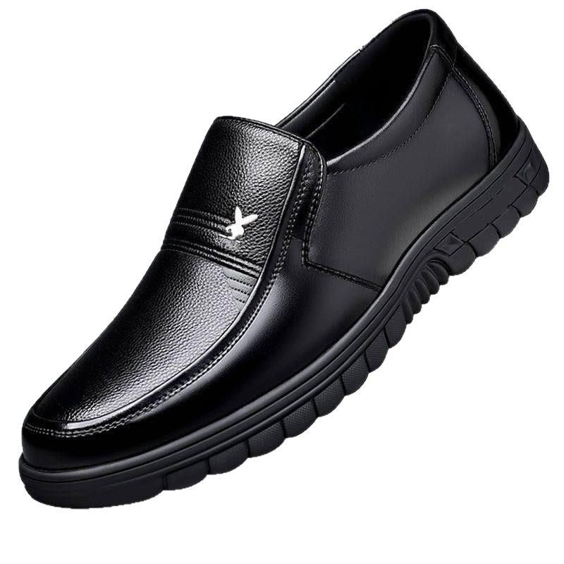 【genuine soft leather】men's autumn/winter leather shoes - stylish, versatile business casual shoes for men - soft sole, comfortable dad shoes for middle-aged and elderly men