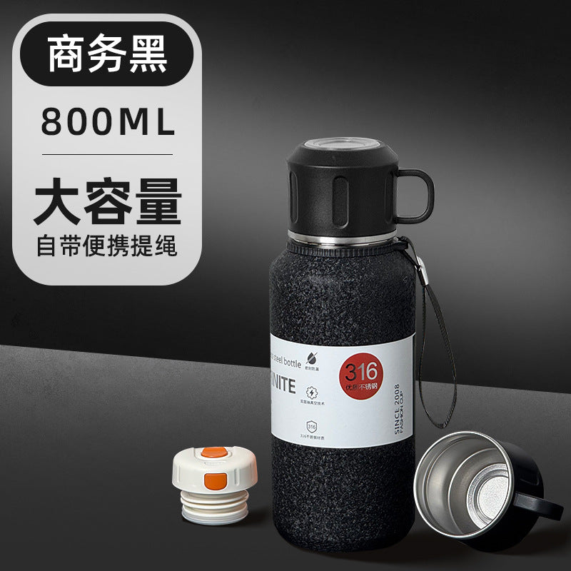 316l stainless steel vacuum insulated thermos - all steel construction, large capacity, portable for men's outdoor travel, hiking, and mountaineering