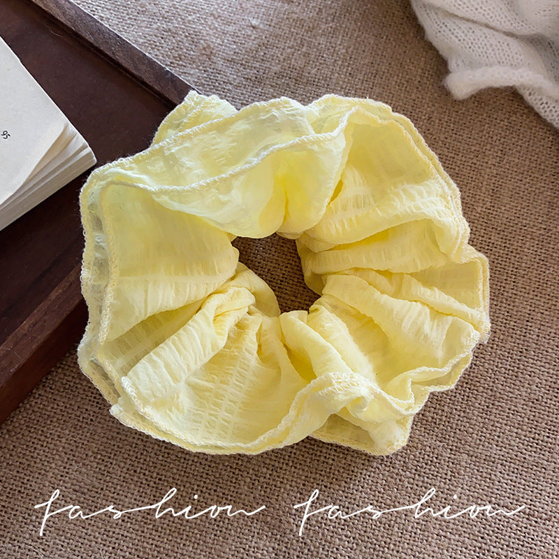 Summer sweet and gentle light blue oversized four-layer ruffle trim scrunchie - 2025 new hair accessory