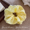Summer sweet and gentle light blue oversized four-layer ruffle trim scrunchie - 2025 new hair accessory