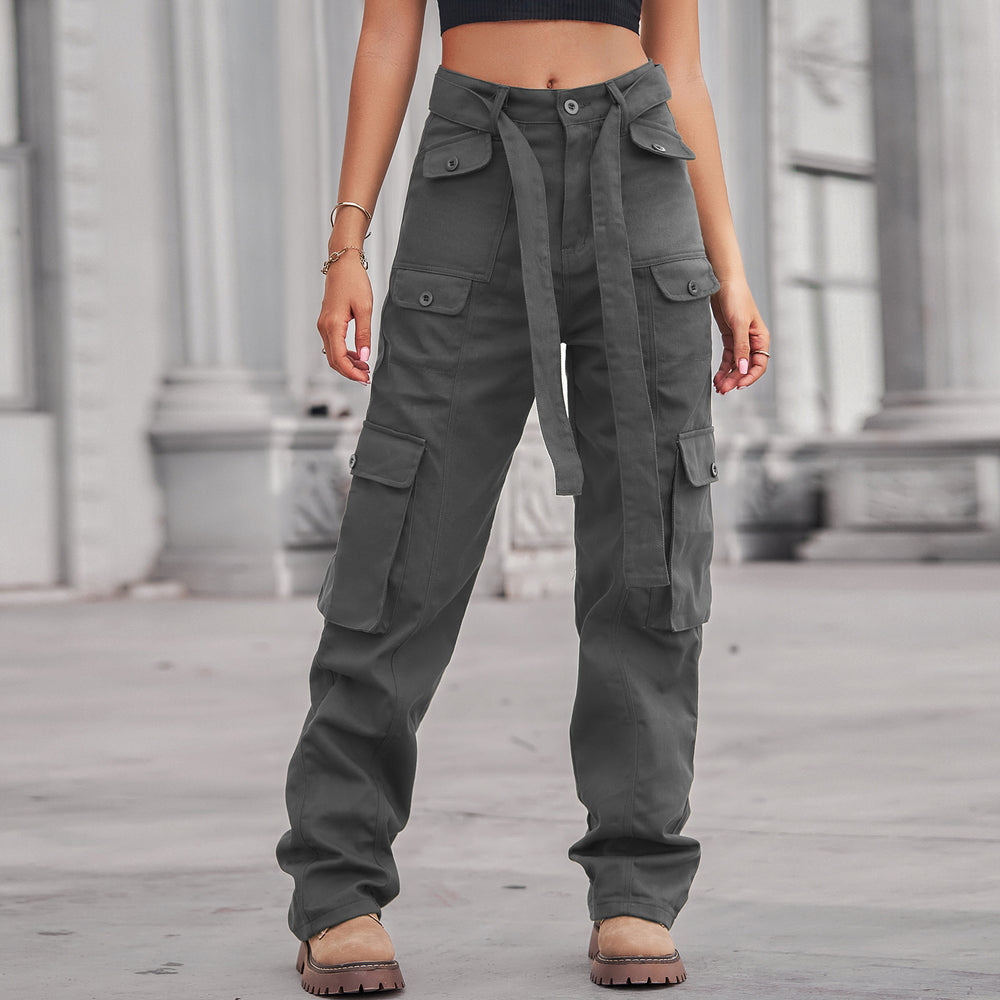 european and american style cross-border e-commerce  new arrival washed denim multi-pocket heavy-duty casual work pants
